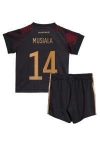 Tyskland Jamal Musiala #14 Babyklær Borte Fotballdrakt til barn VM 2022 Korte ermer (+ Korte bukser)